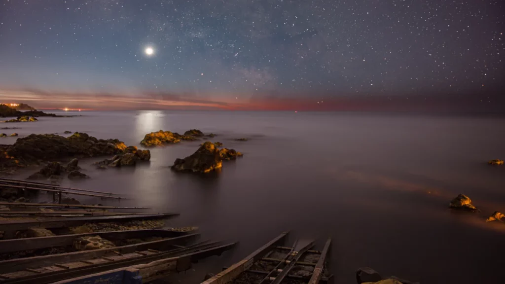 Photo Vénus et la voie lactée à la plage de la Verne