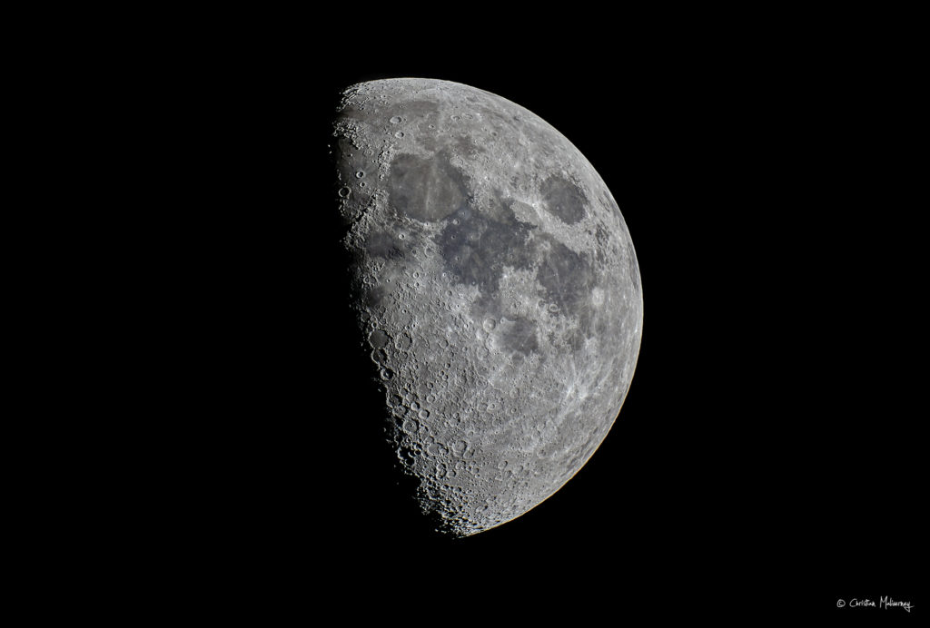 Photo Lune, 1 jour après le 1er quartier, le 8/08/2019